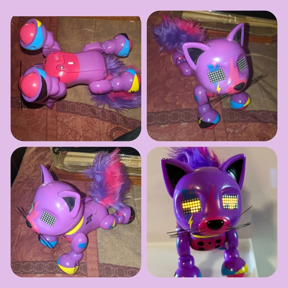 LUCKY zoomer meowzies purple electronic cat interactive robot spin masters, - Picture 3 of 3